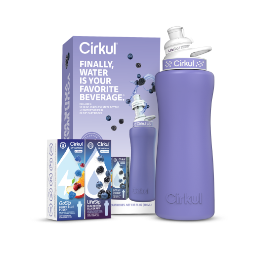 32oz. Matte Periwinkle Stainless Steel Bottle Starter Kit A1
